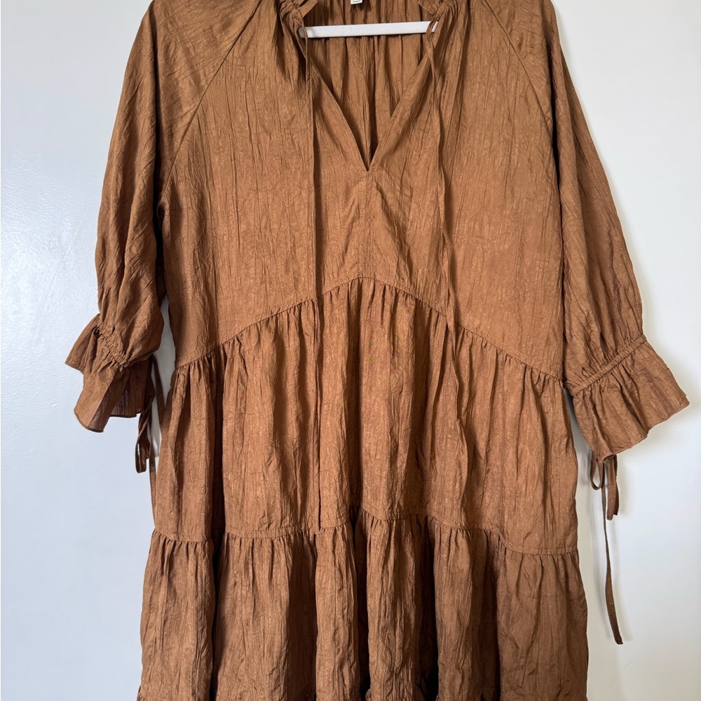 Pinch Brown Pleated Dress